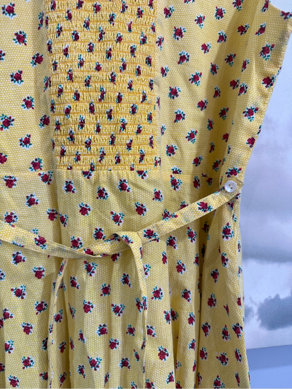 April Cornell Yellow Floral Prairie Dress Cottagecore Fairytale Whimsical Medium - Picture 8 of 8